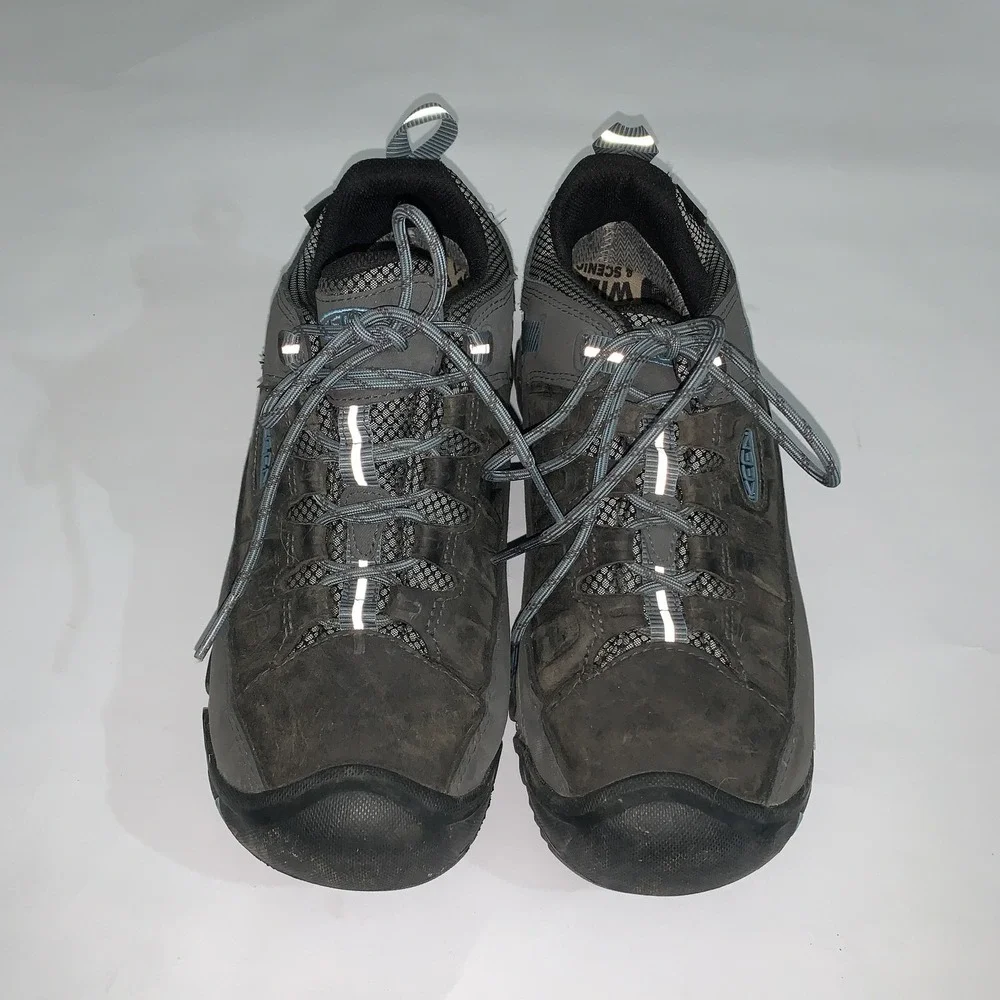 Keen Targhee III Shoes Womens 11 Gray Leather Mesh Hiking Trail Sneakers 1023038
